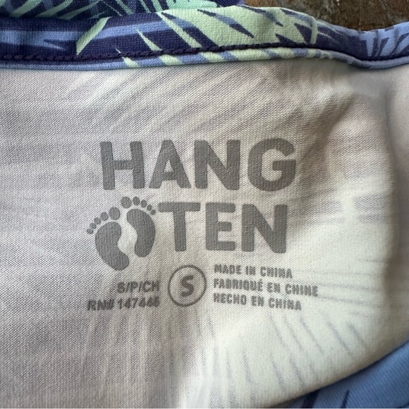 Hang Ten Women's Long Sleeve Rash Guard Blue Stripe Floral Size Small - Picture 8 of 9